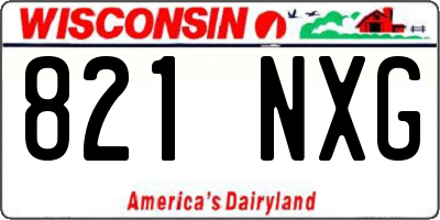 WI license plate 821NXG
