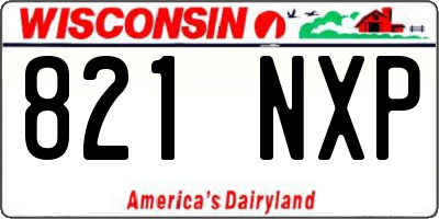 WI license plate 821NXP