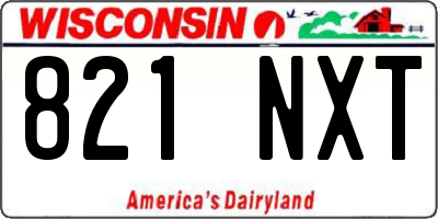 WI license plate 821NXT