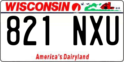 WI license plate 821NXU