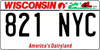 WI license plate 821NYC