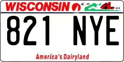 WI license plate 821NYE