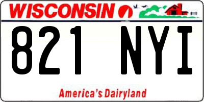 WI license plate 821NYI