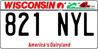 WI license plate 821NYL