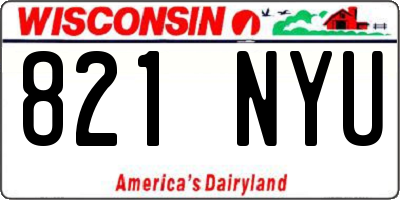 WI license plate 821NYU