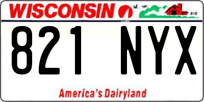 WI license plate 821NYX