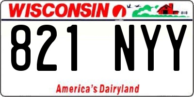WI license plate 821NYY