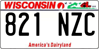 WI license plate 821NZC