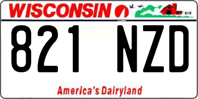 WI license plate 821NZD