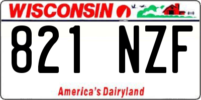 WI license plate 821NZF