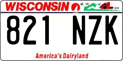 WI license plate 821NZK