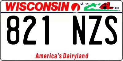 WI license plate 821NZS
