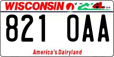 WI license plate 821OAA