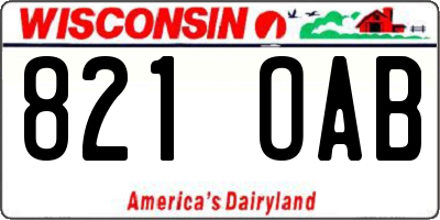 WI license plate 821OAB
