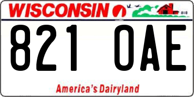 WI license plate 821OAE