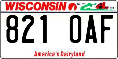 WI license plate 821OAF