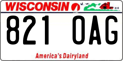 WI license plate 821OAG