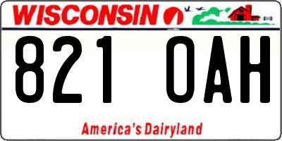 WI license plate 821OAH