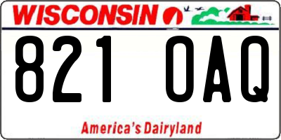 WI license plate 821OAQ