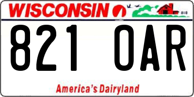 WI license plate 821OAR