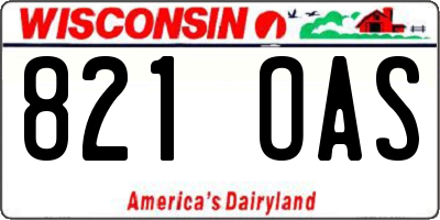 WI license plate 821OAS