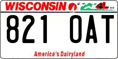 WI license plate 821OAT