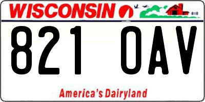 WI license plate 821OAV