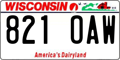 WI license plate 821OAW