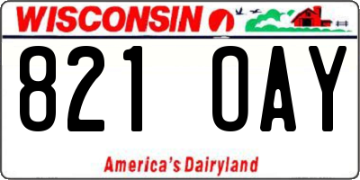 WI license plate 821OAY