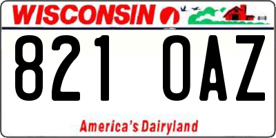 WI license plate 821OAZ