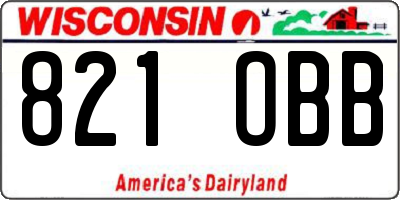 WI license plate 821OBB