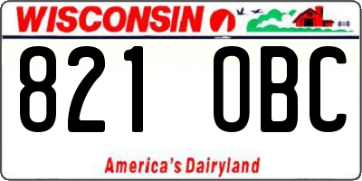 WI license plate 821OBC
