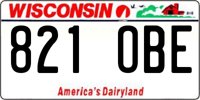 WI license plate 821OBE