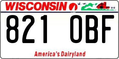WI license plate 821OBF