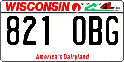 WI license plate 821OBG