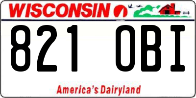 WI license plate 821OBI