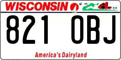 WI license plate 821OBJ