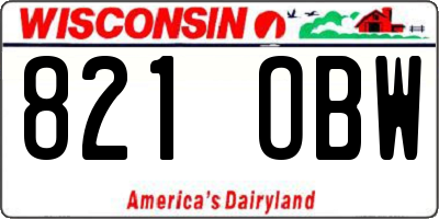 WI license plate 821OBW