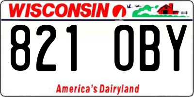 WI license plate 821OBY