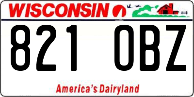 WI license plate 821OBZ