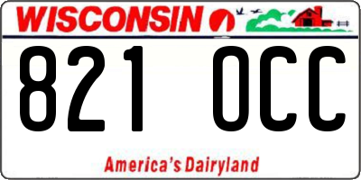 WI license plate 821OCC