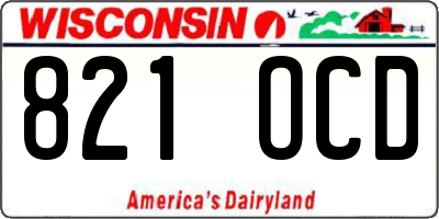 WI license plate 821OCD