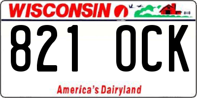 WI license plate 821OCK