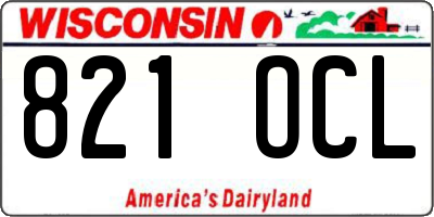 WI license plate 821OCL