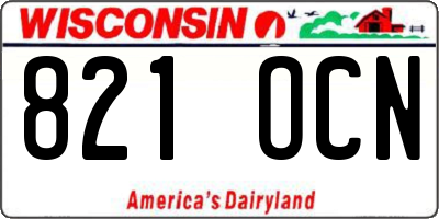 WI license plate 821OCN