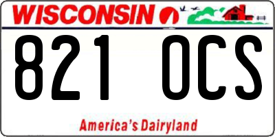WI license plate 821OCS