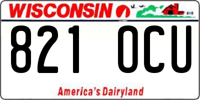 WI license plate 821OCU