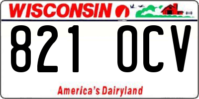 WI license plate 821OCV