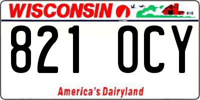 WI license plate 821OCY