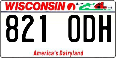 WI license plate 821ODH